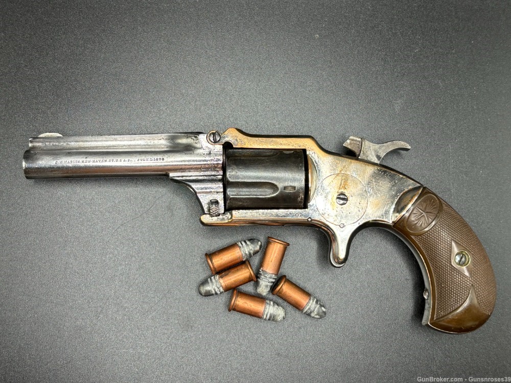 ANTIQUE RARE    J.M. Marlin Model 32 1875 pocket revolver .32RF-img-0