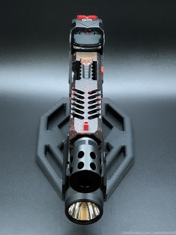 New Custom glock 19 gen3 red speckle  SCT Frame w Leo Precision slide 9mm-img-2