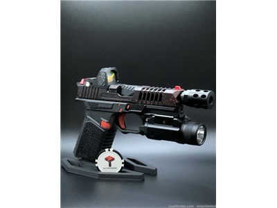 New Custom glock 19 gen3 red speckle  SCT Frame w Leo Precision slide 9mm