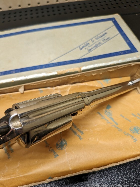 Smith & Wesson Model 10-5 .38 SPL 5" - Nickel Finish IN BOX - MINTY POLICE-img-11