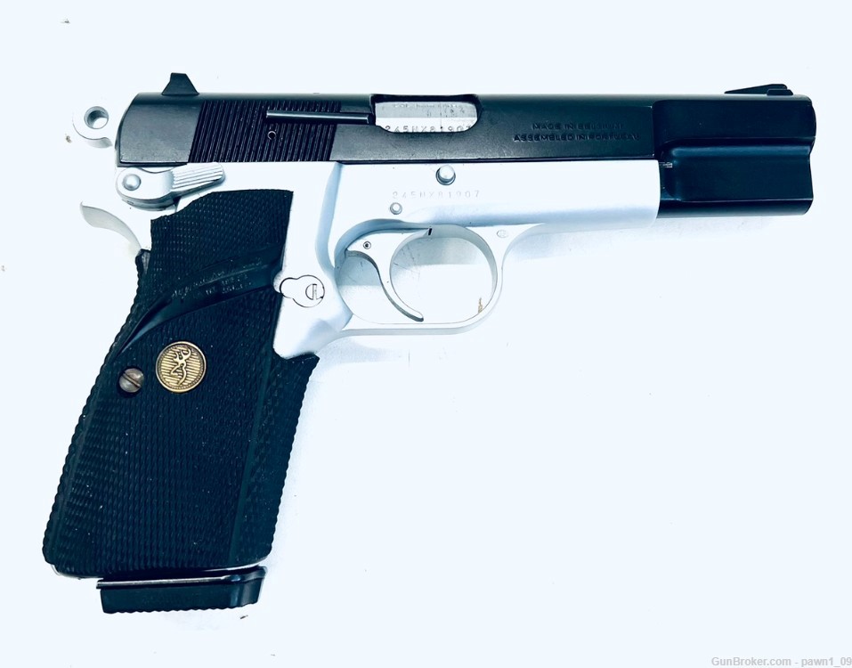 Browning HI-Power 9mm Luger 1993 2 tone 2 mags Belgium Portugal-img-0