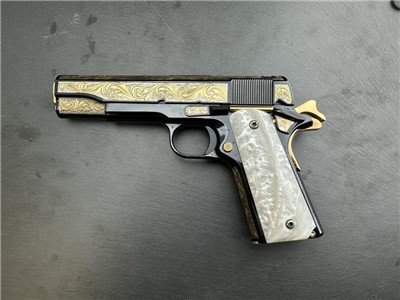 PROTOTYPE - Colt 1911 Custom Engraved Blued/Gold Plated Regal by Altamont