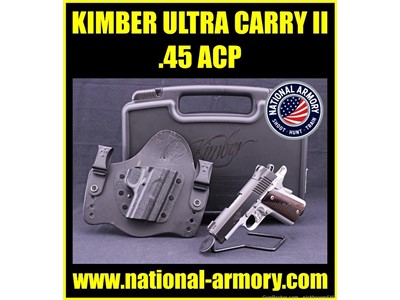 KIMBER ULTRA CARRY II .45 ACP 3” BBL 7+1 CAP 2-TONE W/ CASE AND HOLSTER