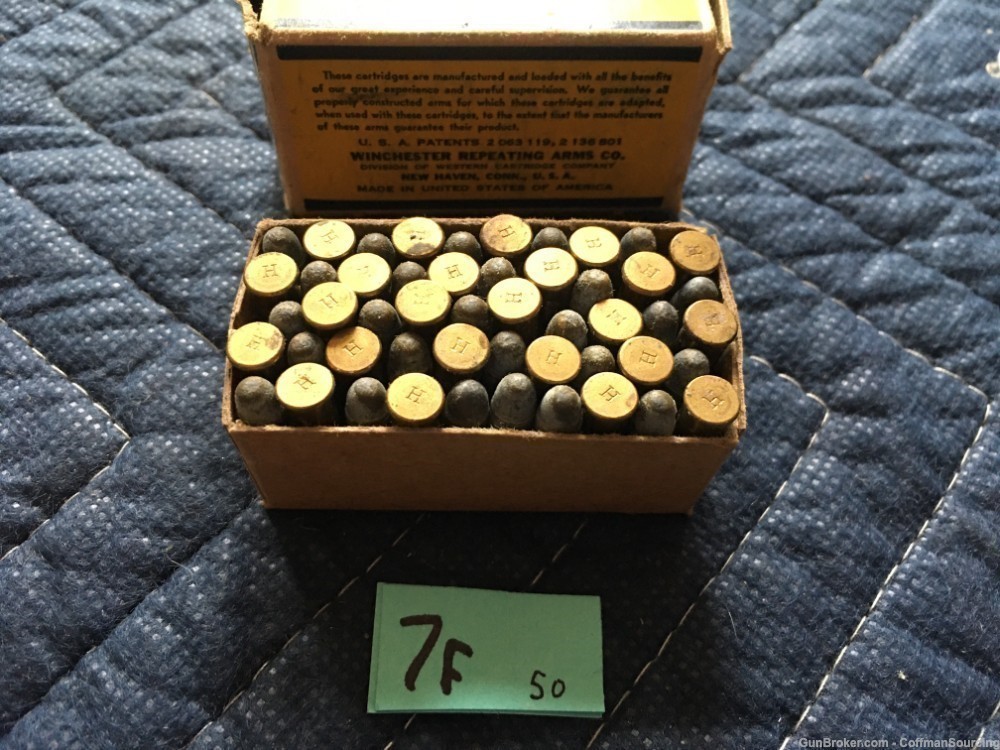 7f] 50 Rounds Vintage Winchester Leader Staynless 22 Long Rifle Rim Fire-img-3