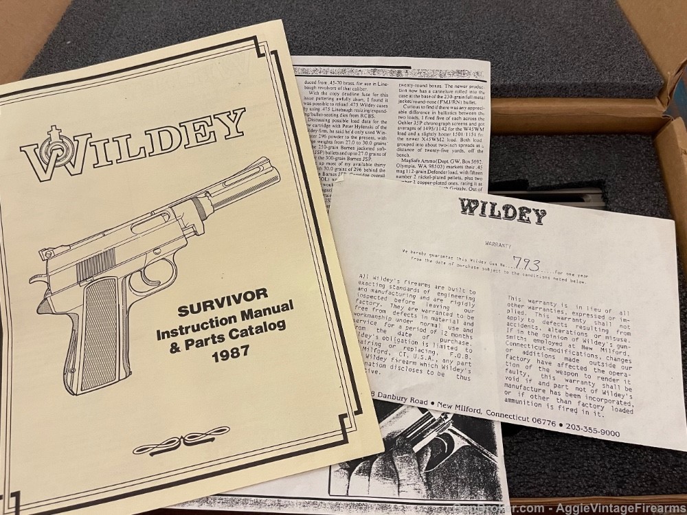 Wildey Survivor PRESENTATION Grade .475 Magnum Mag 10" VR Model 475 NIB-img-16