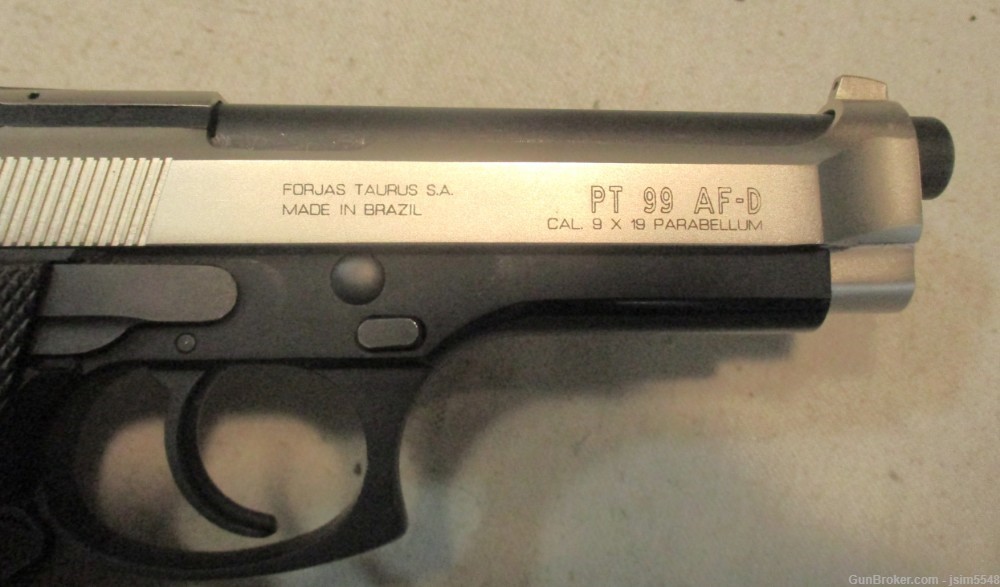 Taurus -PT99 AF-D- 9mm- 15+1- 5”- Semi-Automatic-Nickel-img-3