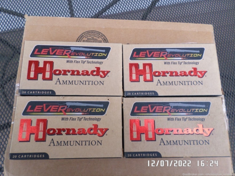 Hornady LeverEvolution ammo 444 Marlin cal 4 boxes 80 rds 265gr FTX bullets-img-3