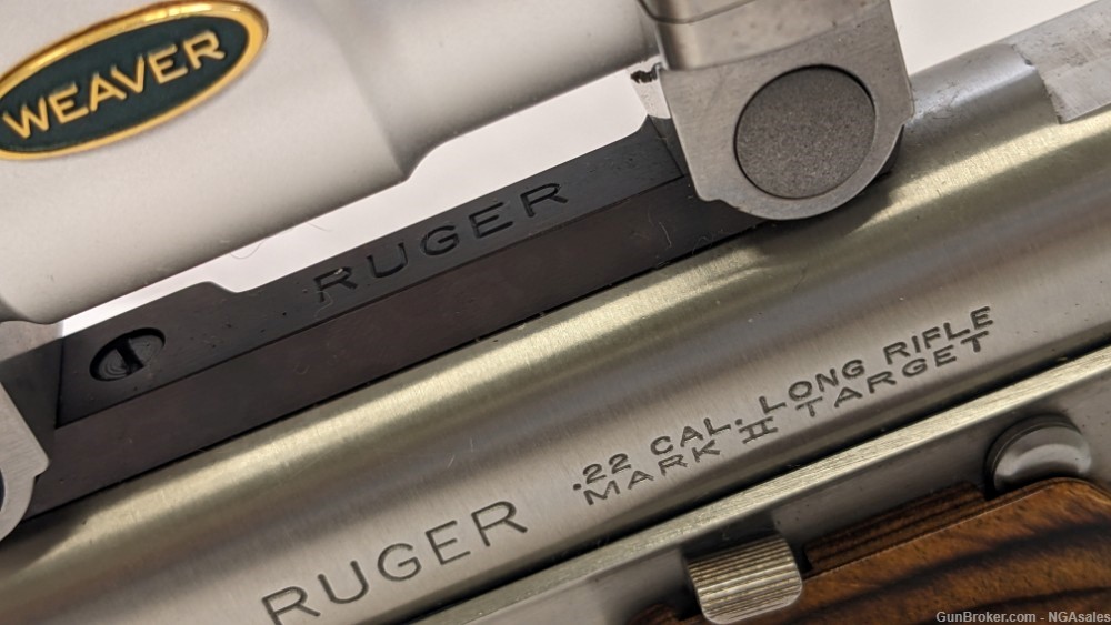 Ruger|Stainless MK II Competition Target Model|.22LR 6" Barrel|Weaver Scope-img-5