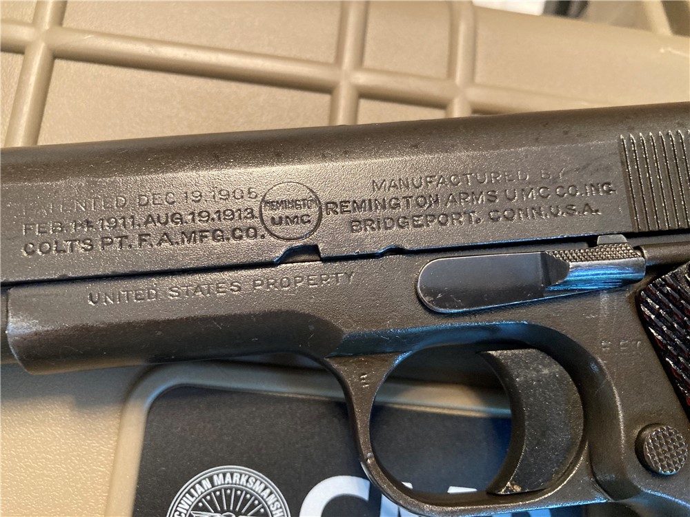 Remington UMC 1911 .45 WW1 1918 “RARE” SN14606 Colt 1911 CMP Certificate -img-16