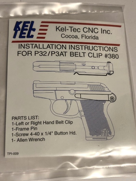 Keltec P32 P3AT belt clip 32 auto kel-tec p32 -img-0