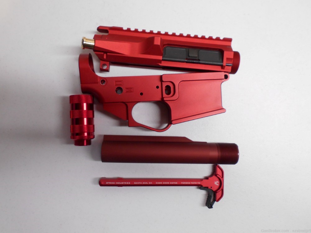 AR15 Billet Red Hard Coat Anodized Builder Set NEW-img-2