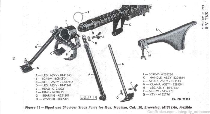Rare Original Early USGI Browning 1919A6 Parts Kit-img-8