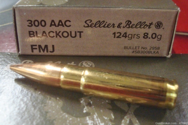 100 Sellier & Bellot 300 AAC FMJ 124 gr Factory NEW BRASS ammo SB30BLKA-img-4