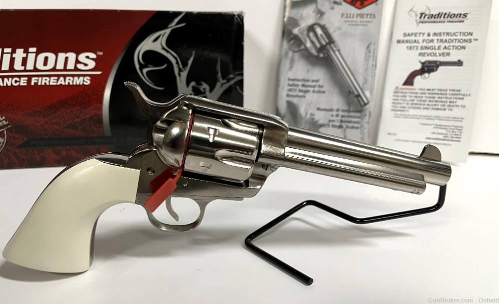 1873 Traditions Single Action Revolver Nickel 6rd 45 Colt 45LC-img-2