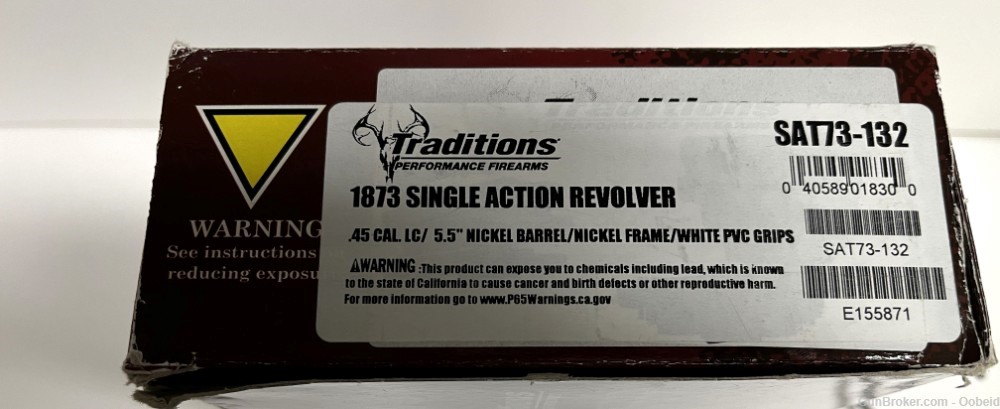 1873 Traditions Single Action Revolver Nickel 6rd 45 Colt 45LC-img-9