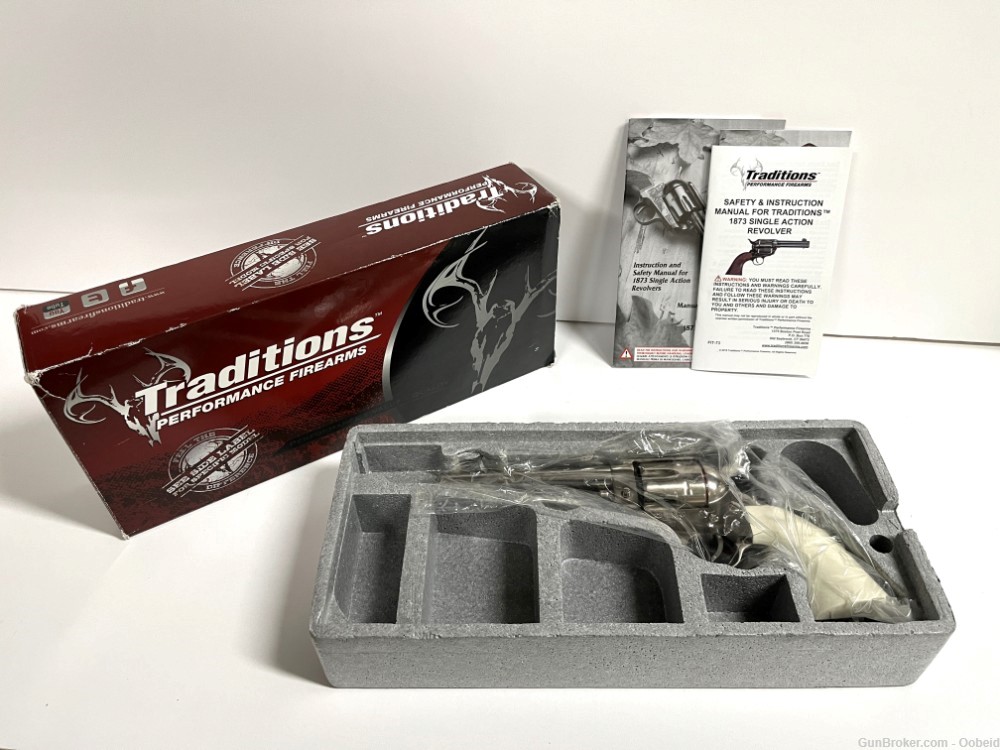 1873 Traditions Single Action Revolver Nickel 6rd 45 Colt 45LC-img-1