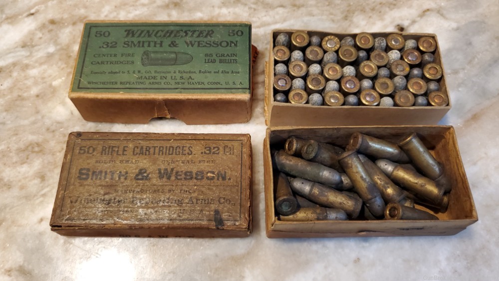Winchester & Smith and Wesson 32 S&W vintage ammo 71 rounds total 2 boxes-img-12