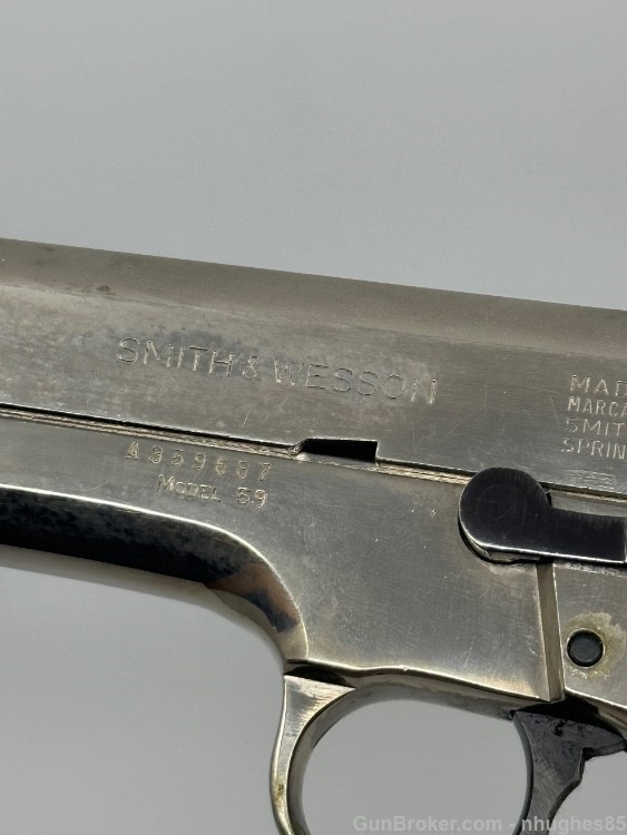 Smith & Wesson Model 59 4'' 9mm Nickle -img-9