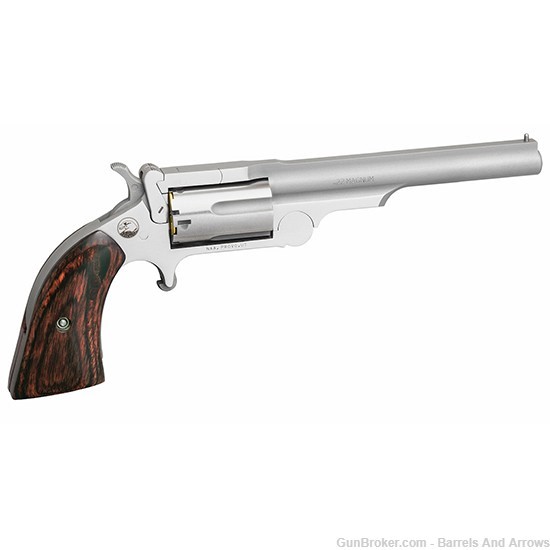 North American Arms NAA-22M-R4 Ranger II Revolver, 22WMR, 4" Bbl, Stainless-img-0