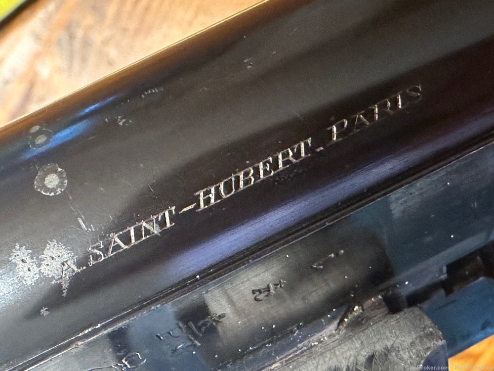 12ga side by side shotgun barrel Acier Comprime Cap A. Saint-Hubert Paris-img-7