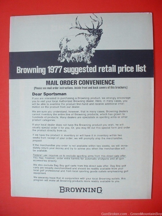 1977 OEM BROWNING Full-Line Catalog, Flyers, Price List- XLNT !-img-4