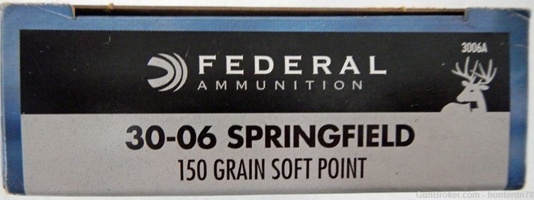 Federal Power Shok. 30-06 cal. 150 gr. Soft Point.  100 rds. 5 Boxes.-img-0