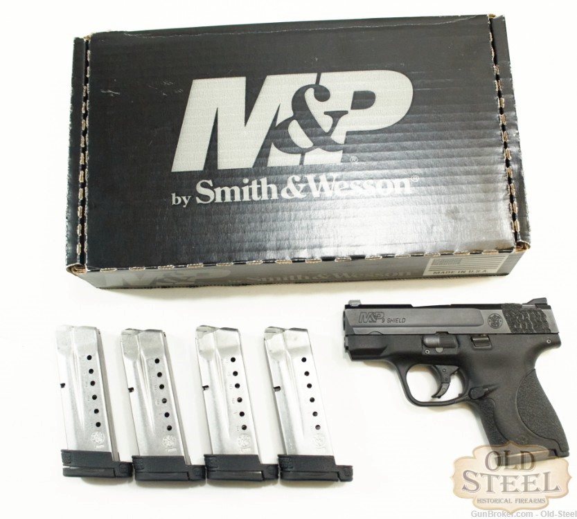 Smith and Wesson S&W M&P 9 Shield 9mm Concealed Carry Pistol W/ 5 Mags-img-0