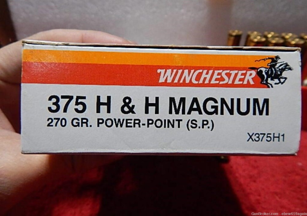 WINCHESTER 375 H&H MAGNUM MAG 270 GR POWER-POINT [S.P.] 20 ROUNDS-img-1