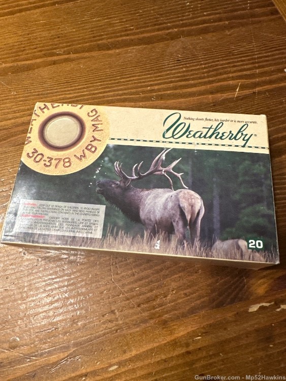 Weatherby .30-378 WBY MAGNUM Ultra-High velocity 20 rounds NEW OLD STOCK-img-0