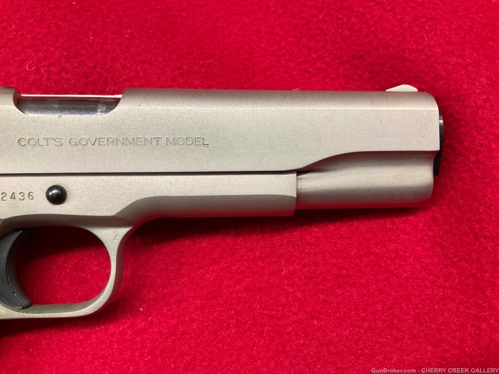 Vintage Colt 1911 government E-nickel 45 pistol series 70 45acp 1982 gun -img-23