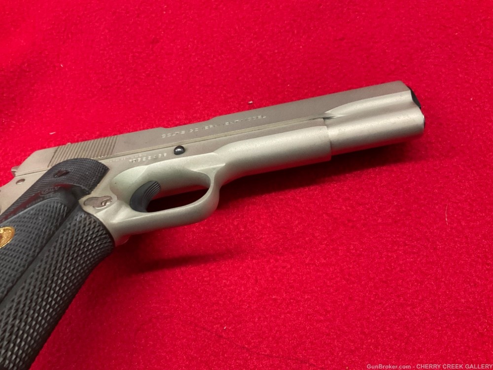 Vintage Colt 1911 government E-nickel 45 pistol series 70 45acp 1982 gun -img-14