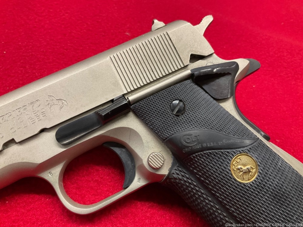 Vintage Colt 1911 government E-nickel 45 pistol series 70 45acp 1982 gun -img-2