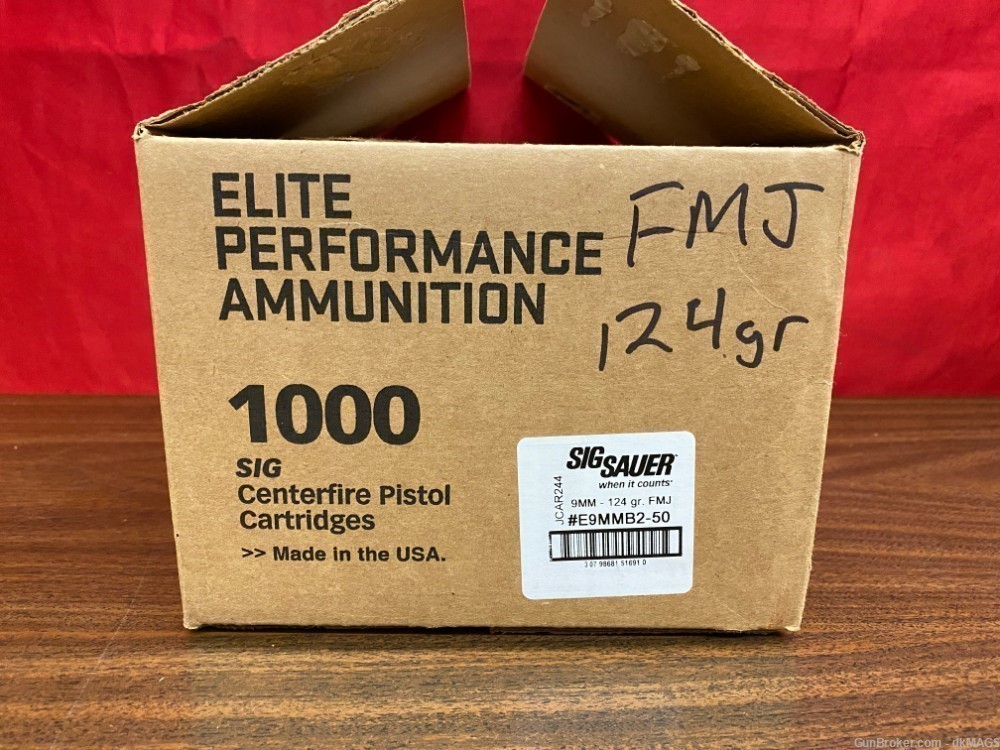 1000rd case of Sig Sauer Elite Performance Ammunition 9mm FMJ 124gr-img-10