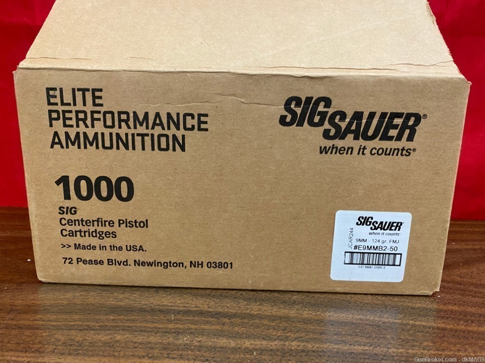 1000rd case of Sig Sauer Elite Performance Ammunition 9mm FMJ 124gr-img-9