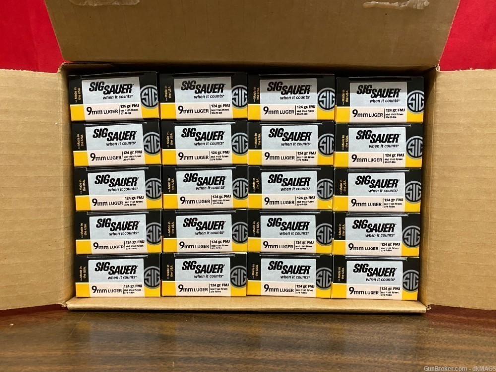 1000rd case of Sig Sauer Elite Performance Ammunition 9mm FMJ 124gr-img-0