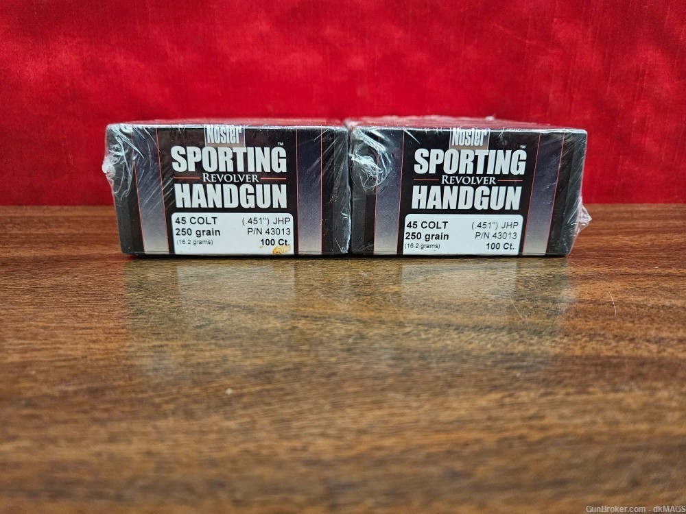 200 Nosler Sporting 45 Long Colt  250 Grain Jacketed Hollow Point Bullets-img-1