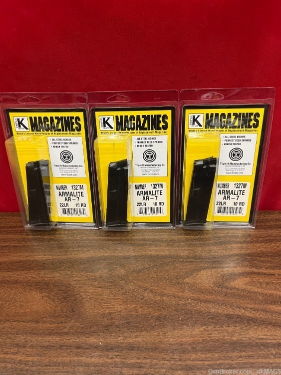 3 Triple K Armalite AR-7 .22LR 10Rds Steel Magazines-img-0