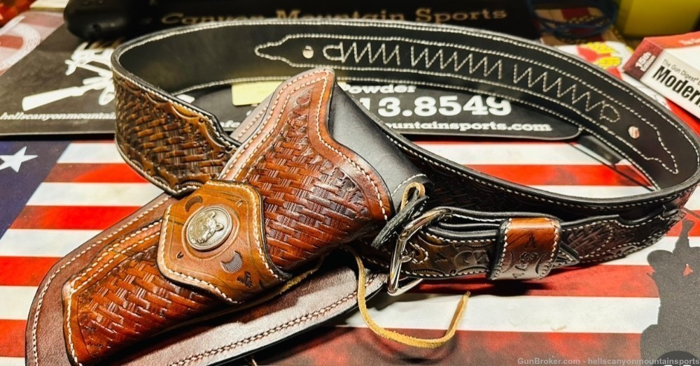 Custom Hand Made Leather 357 Magnum Colt Python Holster with Belt -img-0