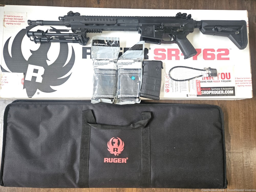 LIKE NEW Ruger SR-762 16" AR Semi-Auto Rifle w/ 3 Mags + Case + Box SR762-img-0