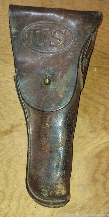 USGI WWI or WWIi leather original military flap holster-img-0