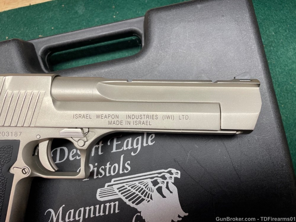 Magnum Research Desert Eagle .50 ae Nickel mfg in Isreal rare w/ box -img-6