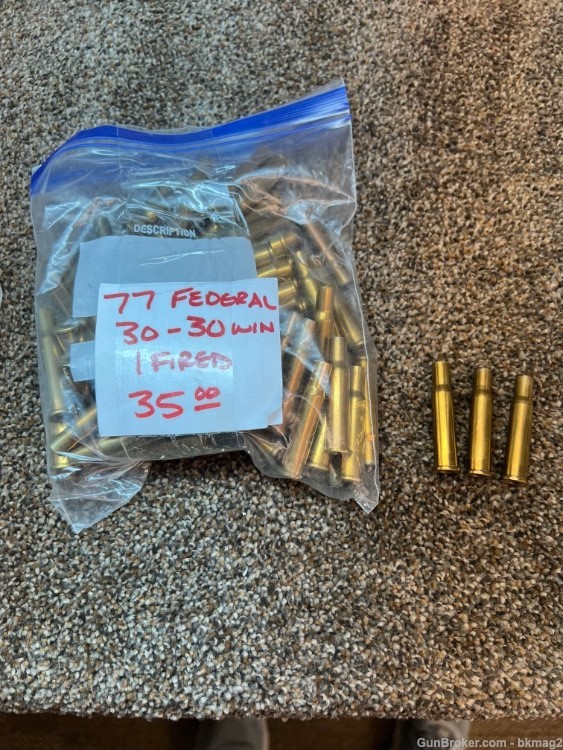 77 rounds Federal 30-30 win used brass -img-0