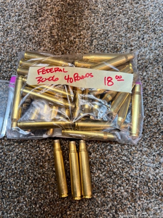 Federal once fired 30-06 brass 40 rounds-img-0