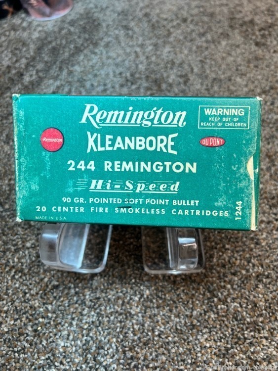 Remington Kleanbore 244 Rem full box 90 Gr soft point-img-0