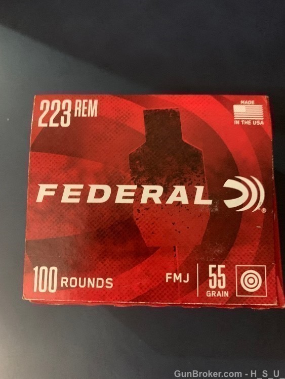 100 RDS FEDERAL .223 Ammo 55gn FMJ AR 223 ar15-img-0