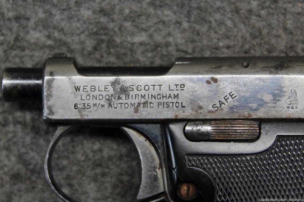 British Webley&Scott Model 1912 Hammerless Automatic 6.35mm Browning Pistol-img-7