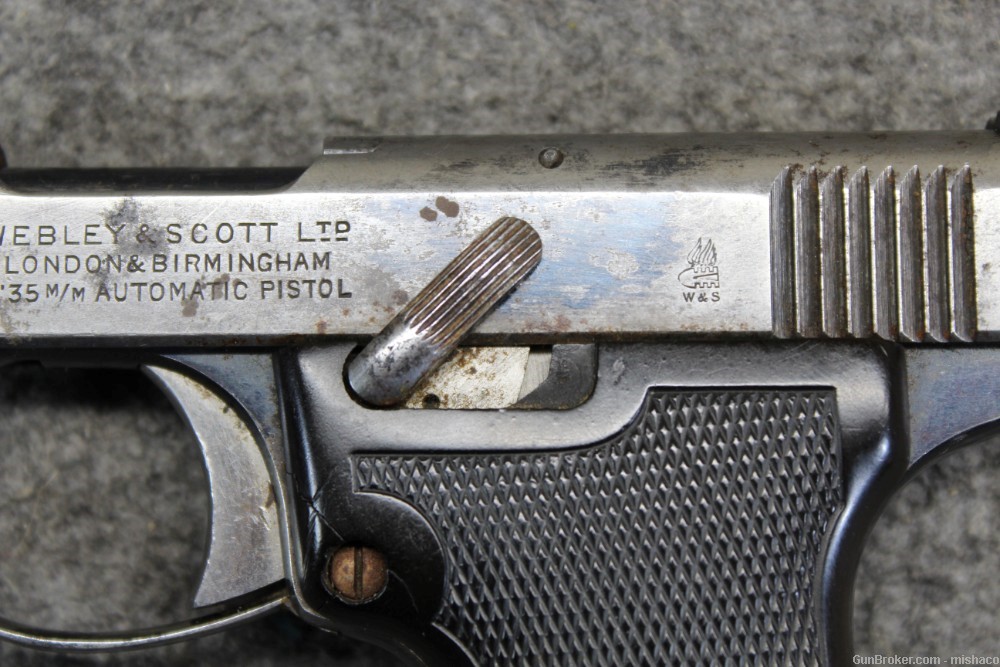 British Webley&Scott Model 1912 Hammerless Automatic 6.35mm Browning Pistol-img-8