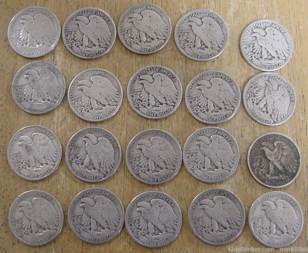 Walking Liberty Half Dollars 20 Ea. 1-29-img-1