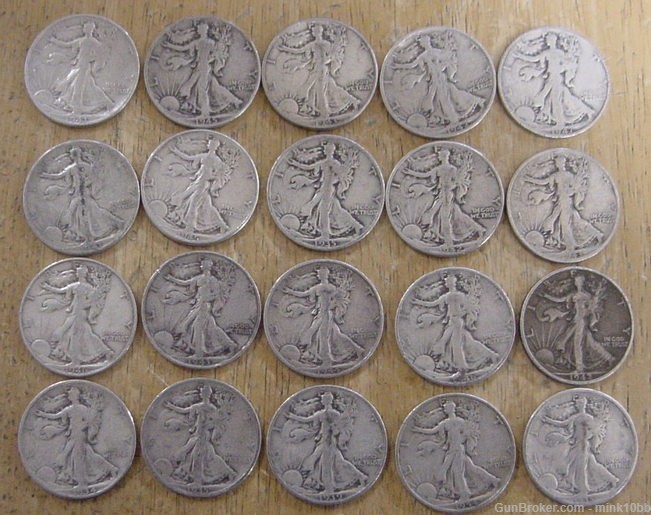 Walking Liberty Half Dollars 20 Ea. 1-29-img-0