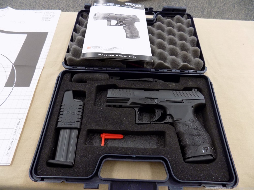 Walther PPQ Pistol in 9mm 4" BBL, 2-Mags, Case-img-0